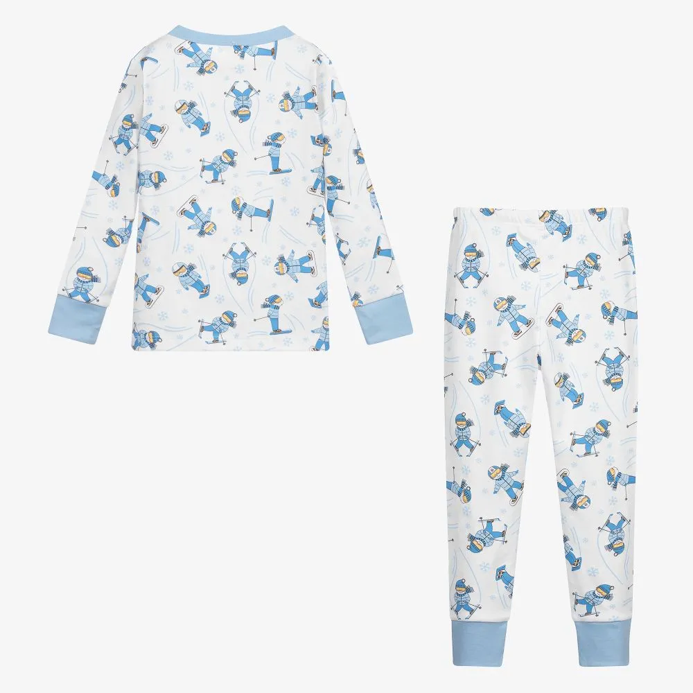 White Pima Cotton Ski Pyjamas