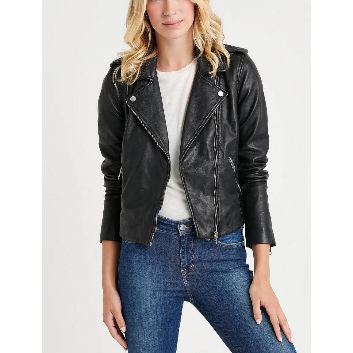 Women's Italian Leather Biker Jacket JW3236