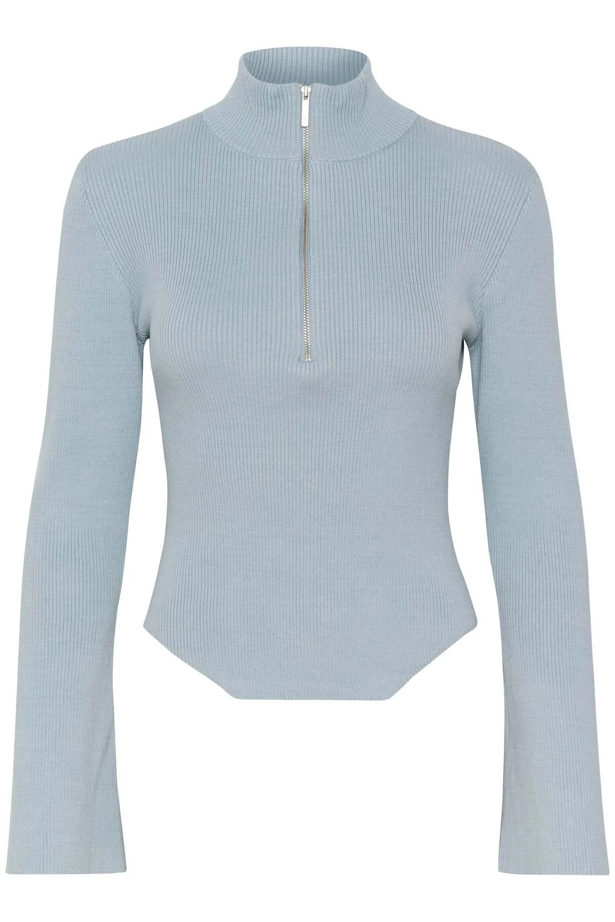 YASMIA ZIP PULLOVER - GREY BLUE